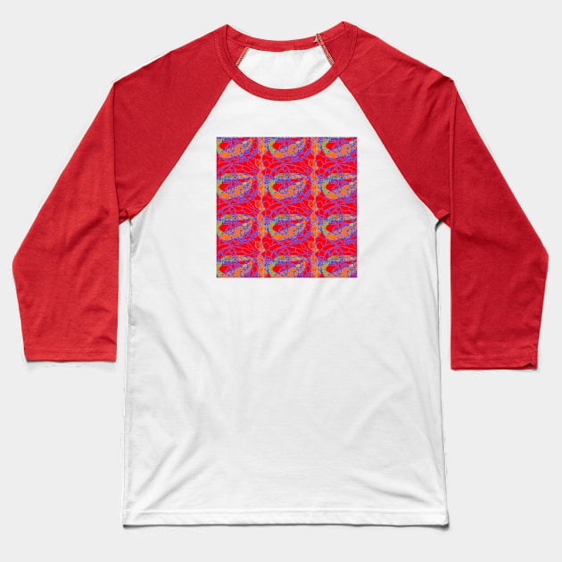 Bubbly Lines pattern Baseball T-Shirt by ozav